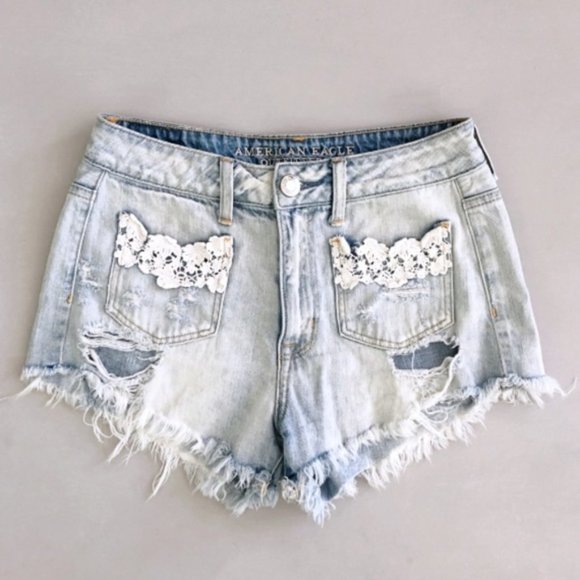 American Eagle Outfitters Pants - AMERICAN EAGLE Women's Hi Rise Festival Shorts 2